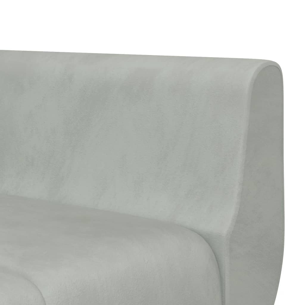 L-formet sovesofa 275x140x70 cm velour lysegrå