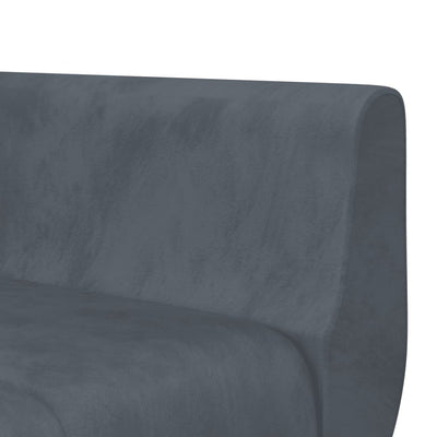 L-formet sovesofa 275x140x70 cm velour mørkegrå