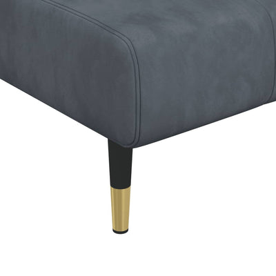 L-formet sovesofa 275x140x70 cm velour mørkegrå