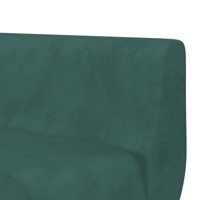 L-formet sovesofa 275x140x70 cm velour mørkegrøn