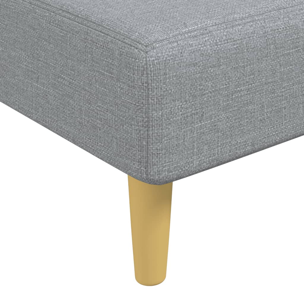 L-formet sovesofa 279x140x70 cm velour lysegrå