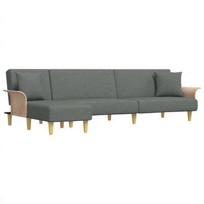 L-formet sovesofa 279x140x70 cm stof mørkegrå