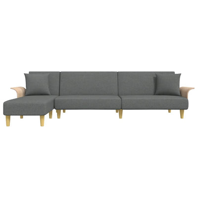 L-formet sovesofa 279x140x70 cm stof mørkegrå