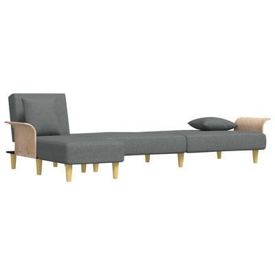 L-formet sovesofa 279x140x70 cm stof mørkegrå