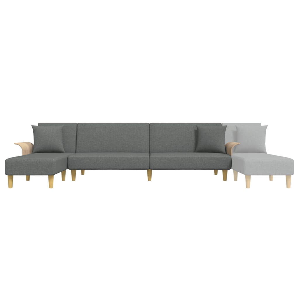 L-formet sovesofa 279x140x70 cm stof mørkegrå