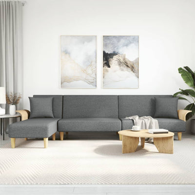 L-formet sovesofa 279x140x70 cm stof mørkegrå