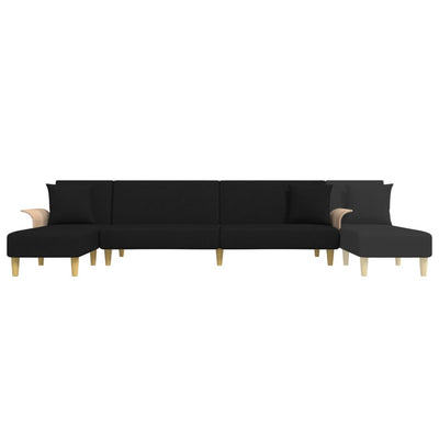 L-formet sovesofa 279x140x70 cm stof sort