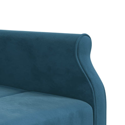 L-formet sovesofa 271x140x70 cm velour blå