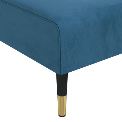 L-formet sovesofa 271x140x70 cm velour blå