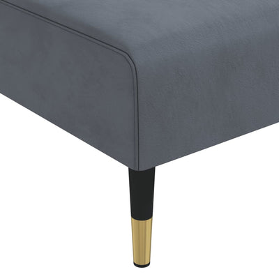 L-formet sovesofa 271x140x70 cm velour mørkegrå