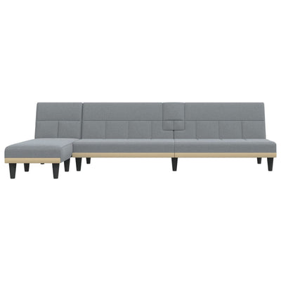 L-formet sovesofa 255x140x70 cm stof lysegrå