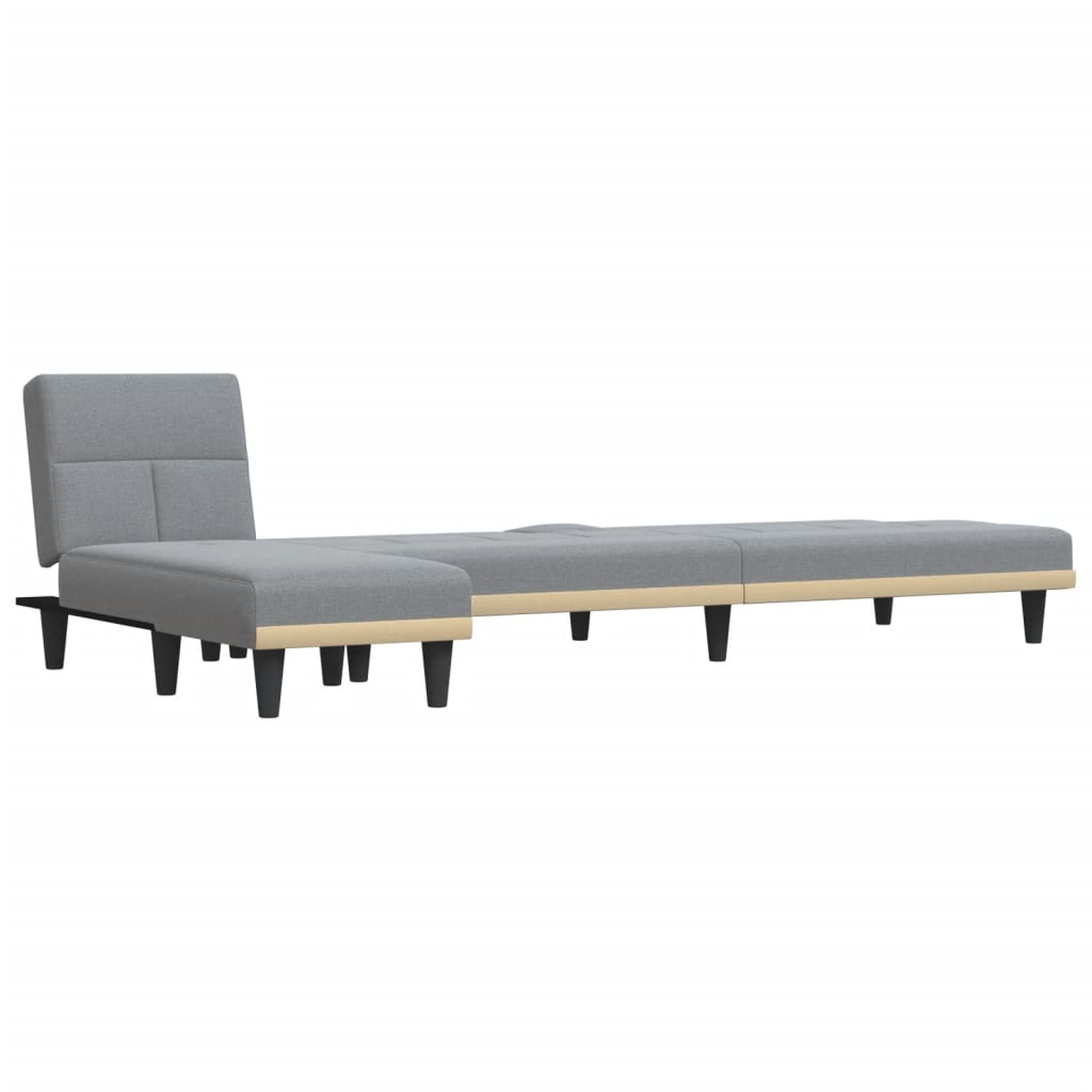 L-formet sovesofa 255x140x70 cm stof lysegrå