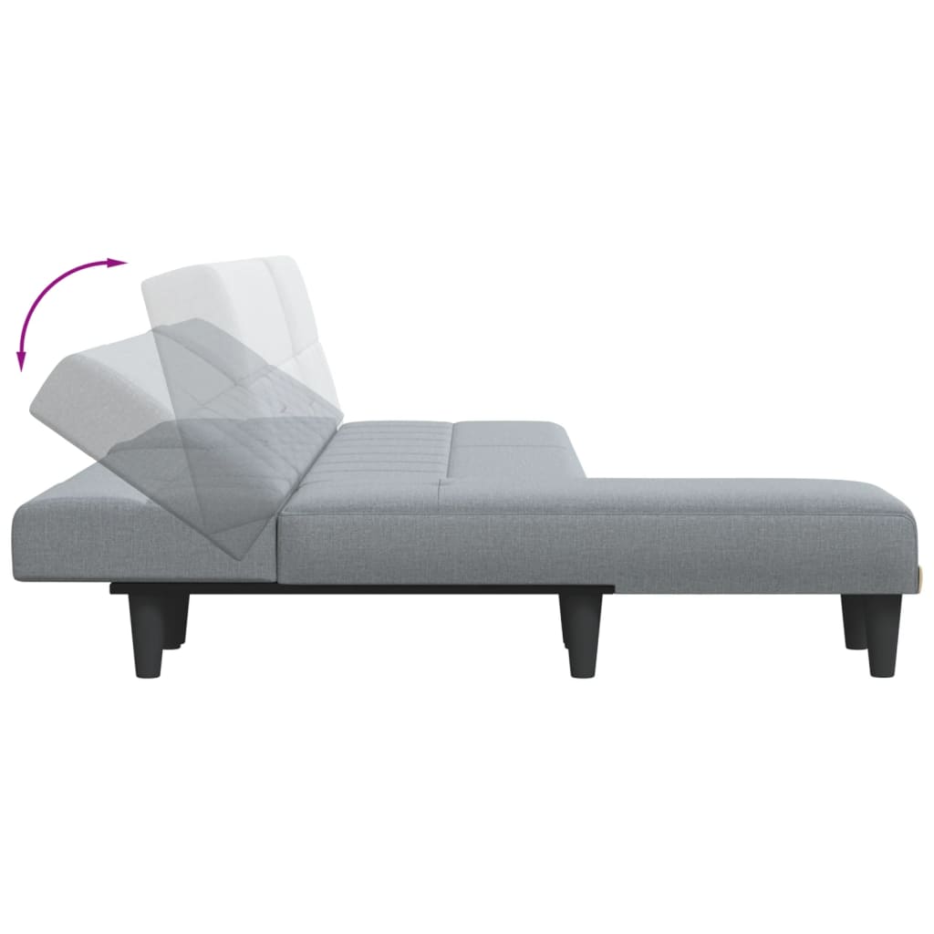 L-formet sovesofa 255x140x70 cm stof lysegrå