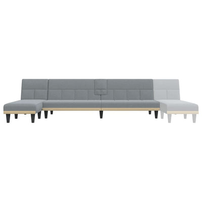 L-formet sovesofa 255x140x70 cm stof lysegrå