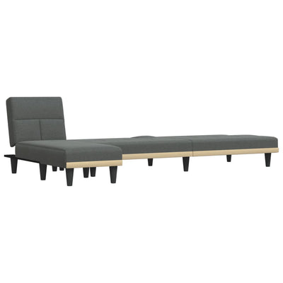 L-formet sovesofa 255x140x70 cm stof mørkegrå