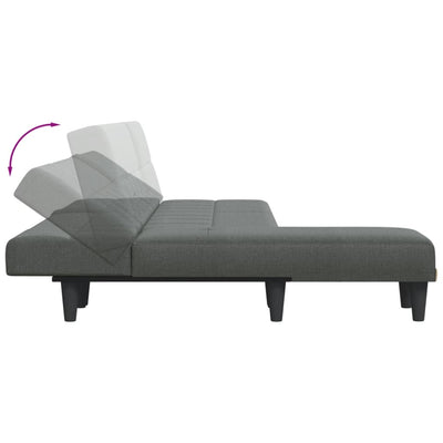 L-formet sovesofa 255x140x70 cm stof mørkegrå