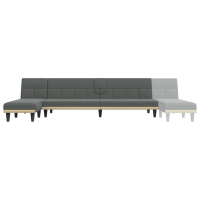 L-formet sovesofa 255x140x70 cm stof mørkegrå