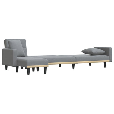 L-formet sovesofa 275x140x70 cm stof lysegrå