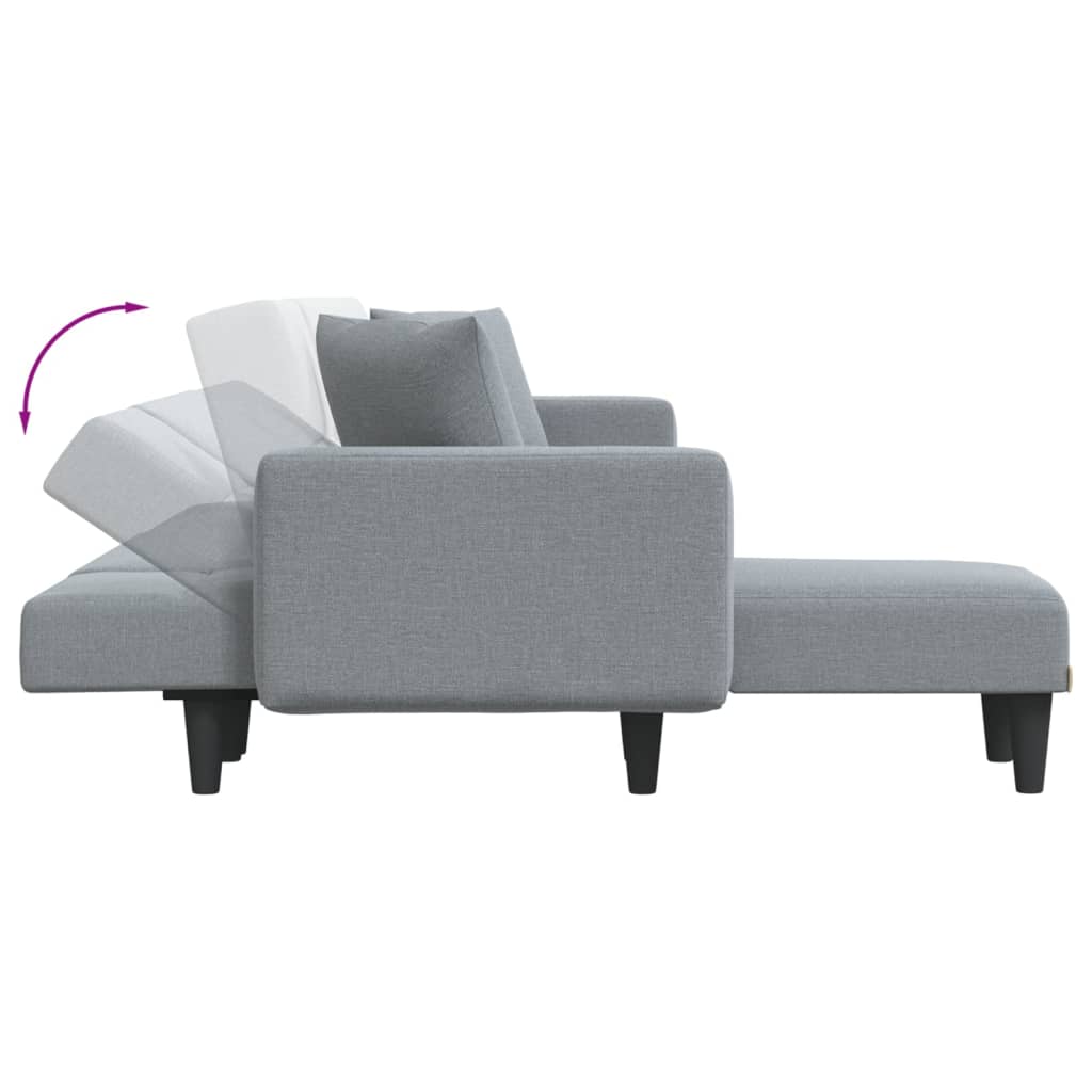 L-formet sovesofa 275x140x70 cm stof lysegrå