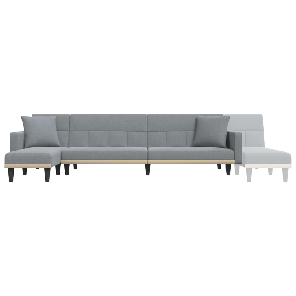 L-formet sovesofa 275x140x70 cm stof lysegrå