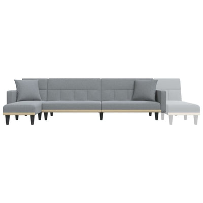 L-formet sovesofa 275x140x70 cm stof lysegrå