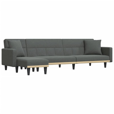 L-formet sovesofa 275x140x70 cm stof mørkegrå