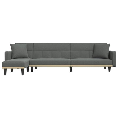 L-formet sovesofa 275x140x70 cm stof mørkegrå