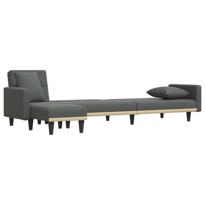 L-formet sovesofa 275x140x70 cm stof mørkegrå