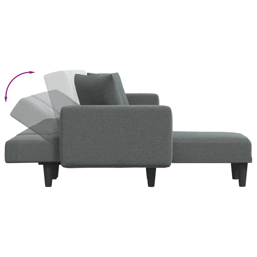 L-formet sovesofa 275x140x70 cm stof mørkegrå