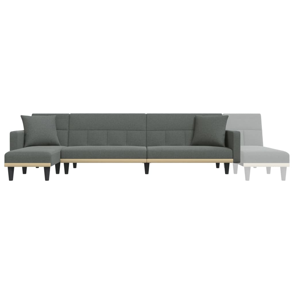 L-formet sovesofa 275x140x70 cm stof mørkegrå