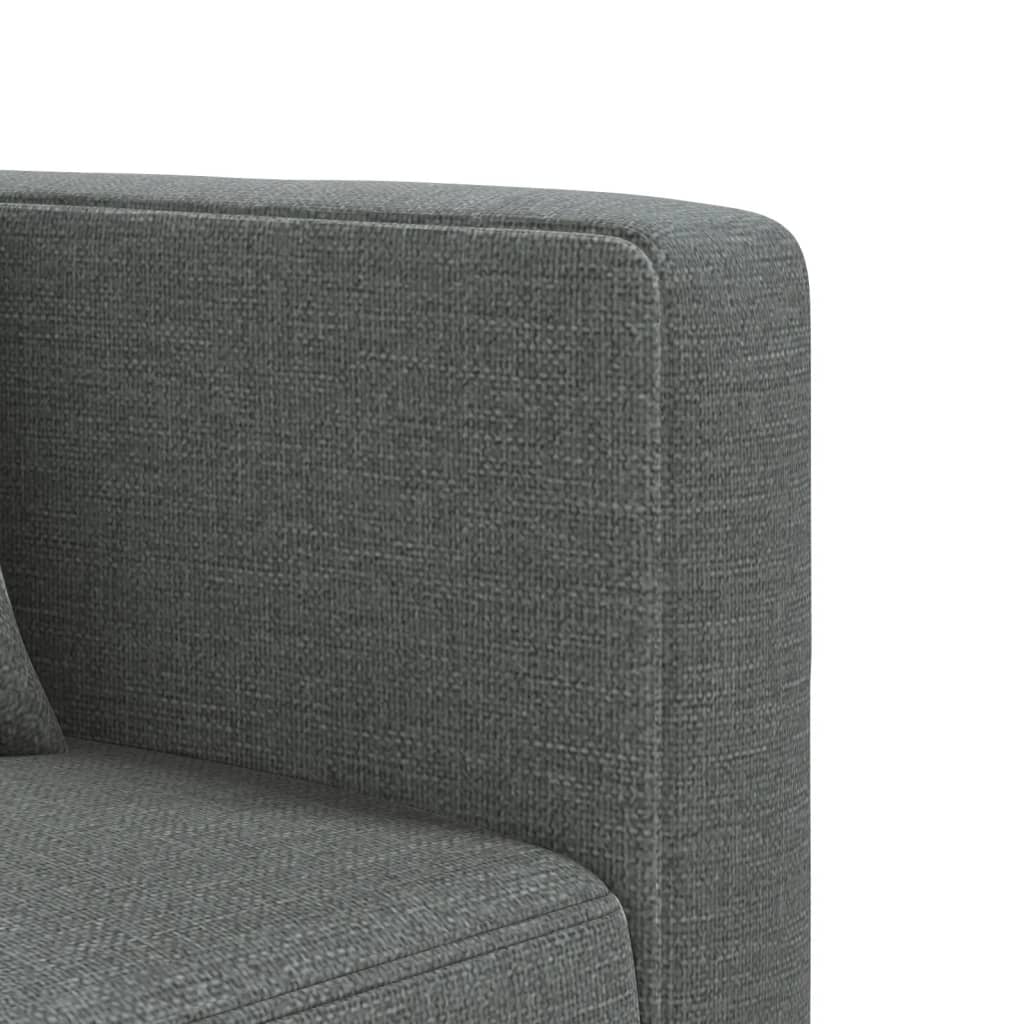 L-formet sovesofa 275x140x70 cm stof mørkegrå