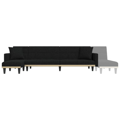 L-formet sovesofa 275x140x70 cm stof sort