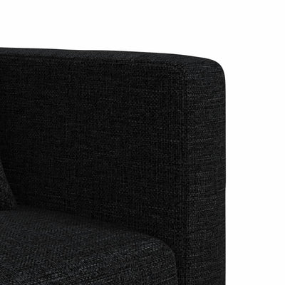 L-formet sovesofa 275x140x70 cm stof sort