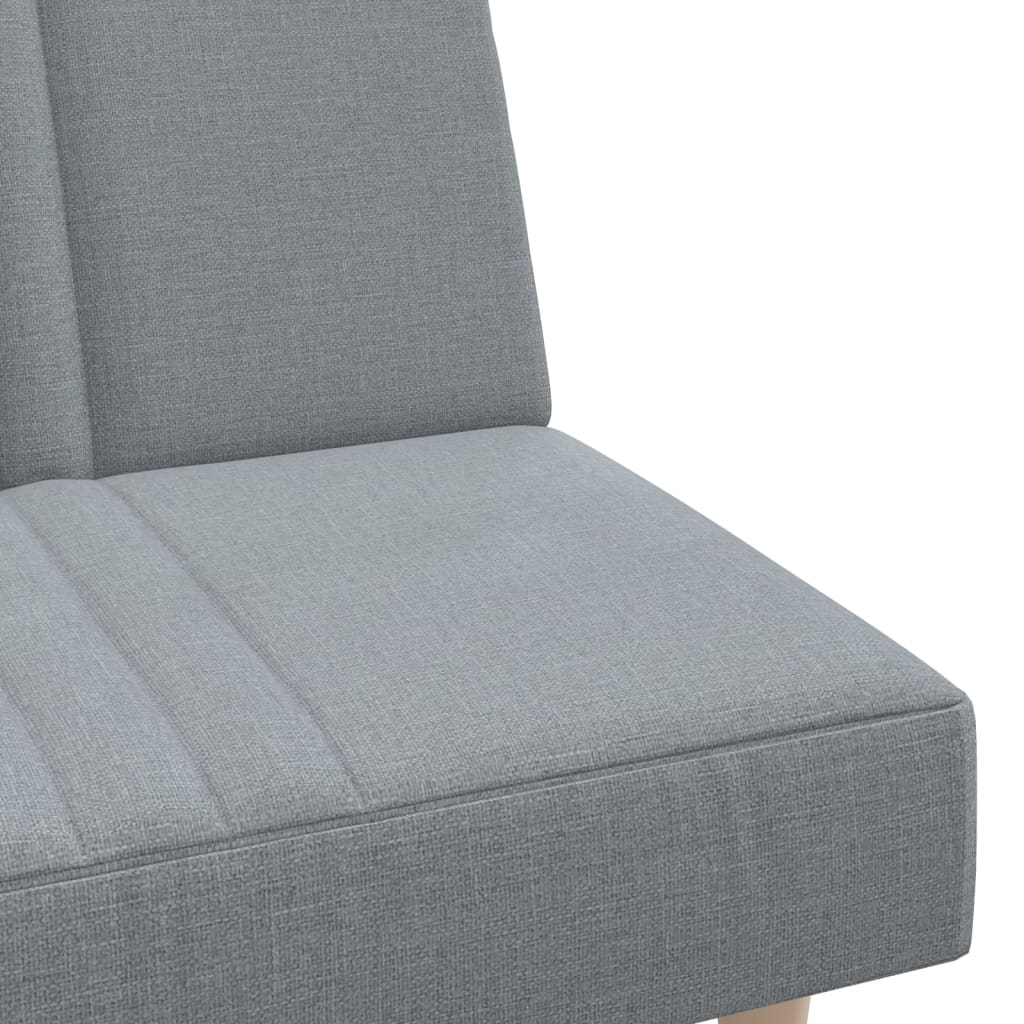 L-formet sovesofa 255x140x70 cm stof lysegrå