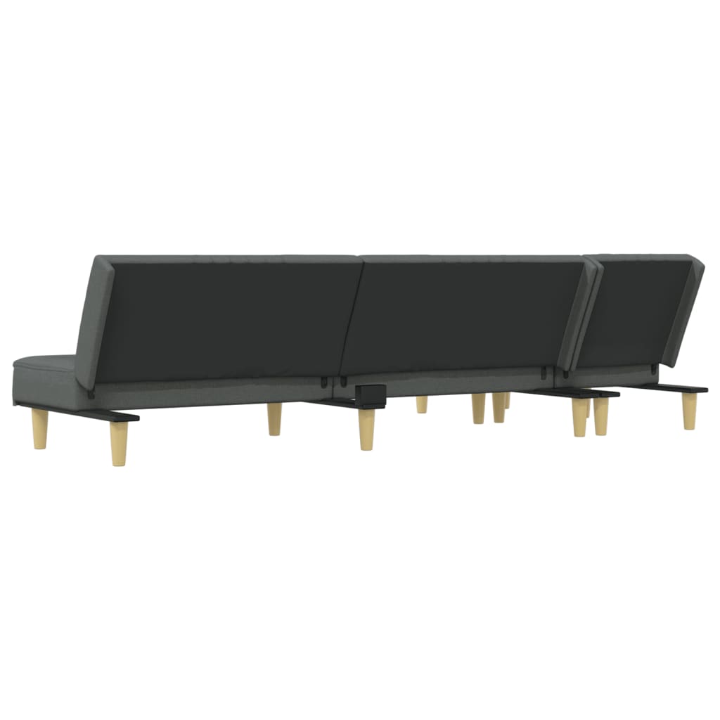 L-formet sovesofa 255x140x70 cm stof mørkegrå