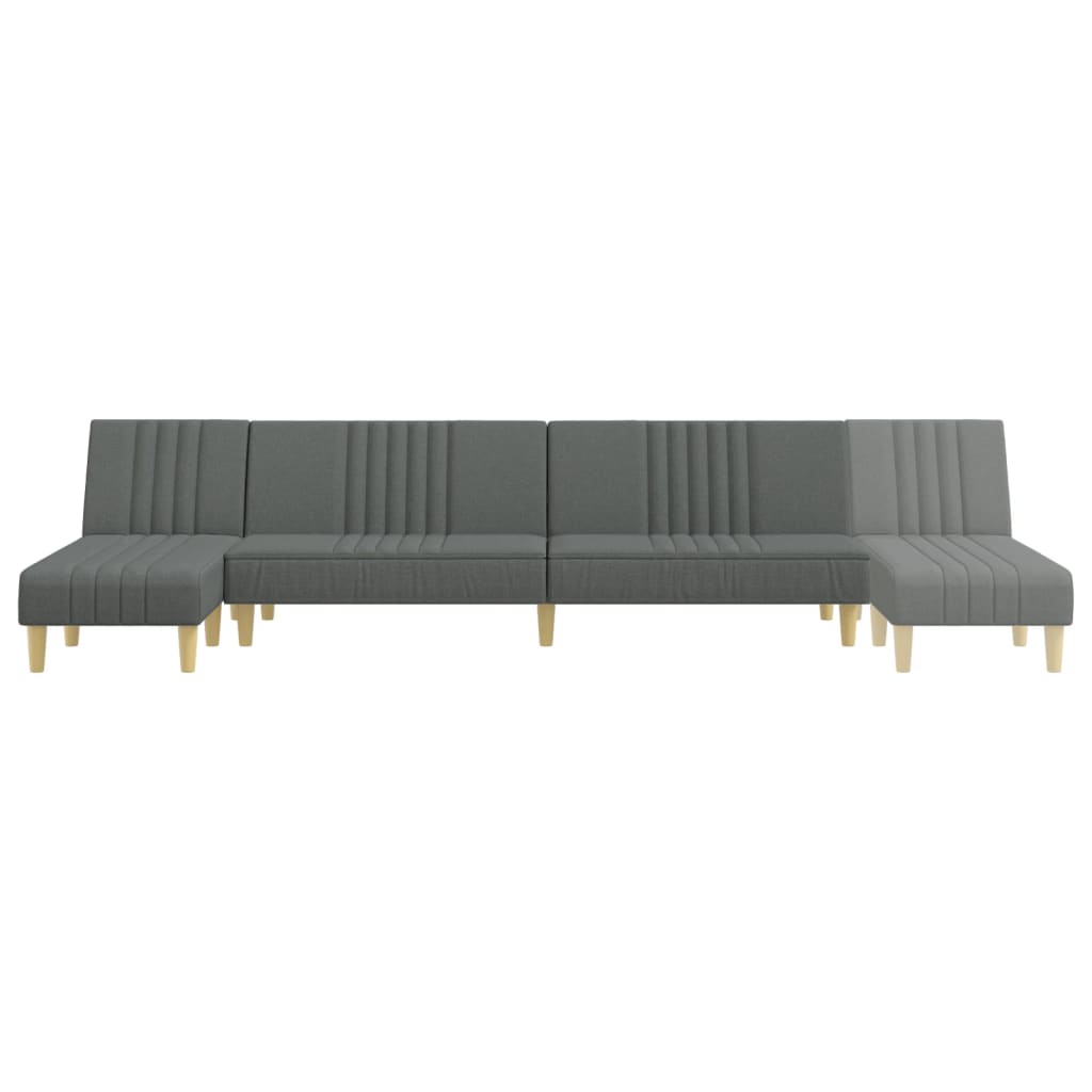 L-formet sovesofa 255x140x70 cm stof mørkegrå