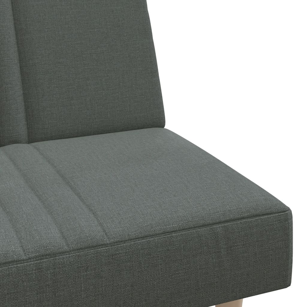 L-formet sovesofa 255x140x70 cm stof mørkegrå