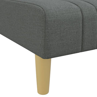 L-formet sovesofa 255x140x70 cm stof mørkegrå