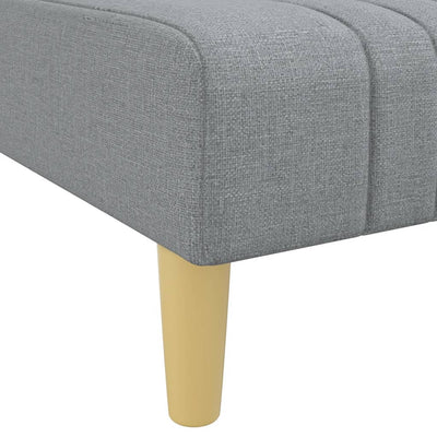 L-formet sovesofa 279x140x70 cm velour lysegrå