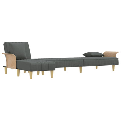 L-formet sovesofa 279x140x70 cm stof mørkegrå