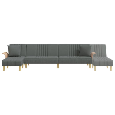 L-formet sovesofa 279x140x70 cm stof mørkegrå