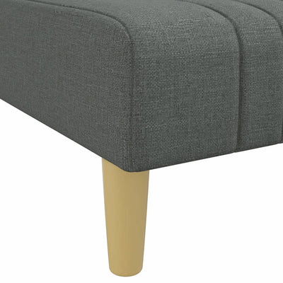 L-formet sovesofa 279x140x70 cm stof mørkegrå