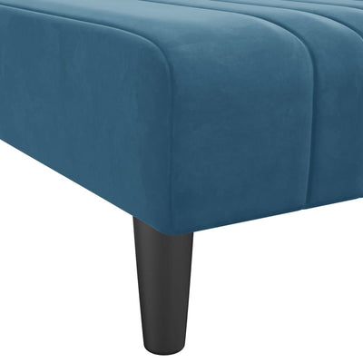 L-formet sovesofa 260x140x70 cm velour blå