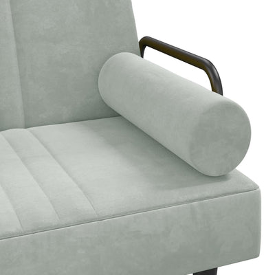 L-formet sovesofa 260x140x70 cm velour lysegrå