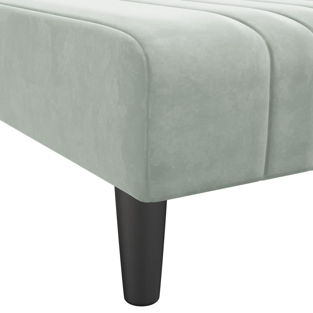 L-formet sovesofa 260x140x70 cm velour lysegrå