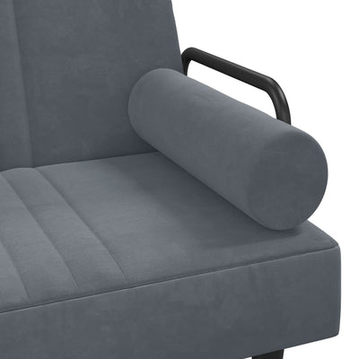 L-formet sovesofa 260x140x70 cm velour mørkegrå