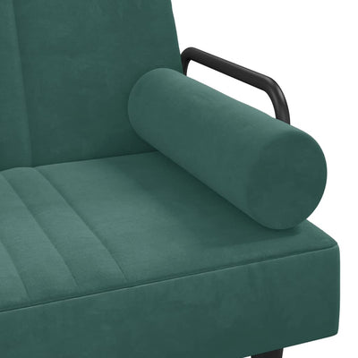 L-formet sovesofa 260x140x70 cm velour mørkegrøn