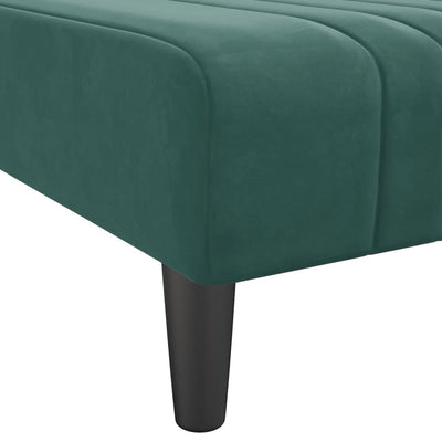 L-formet sovesofa 260x140x70 cm velour mørkegrøn