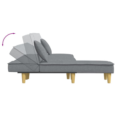 L-formet sovesofa 255x140x70 cm stof lysegrå