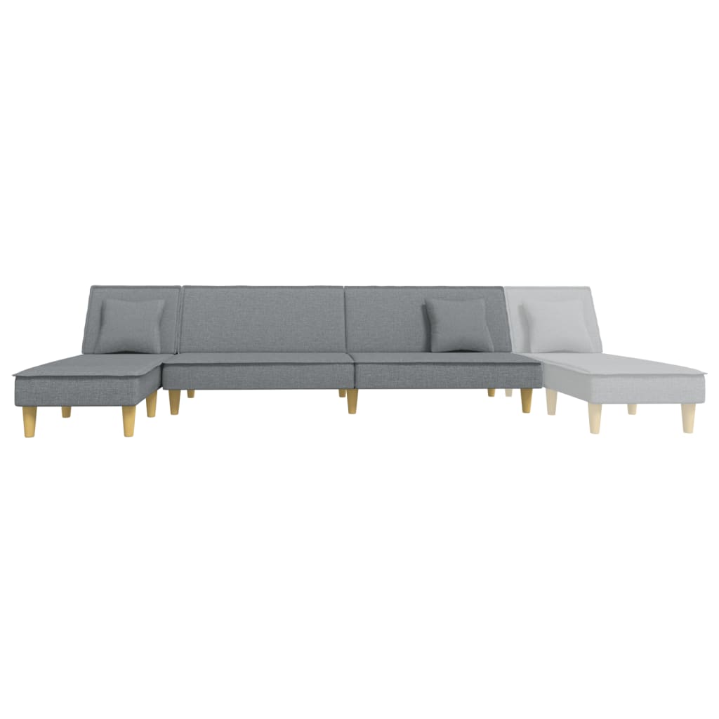 L-formet sovesofa 255x140x70 cm stof lysegrå